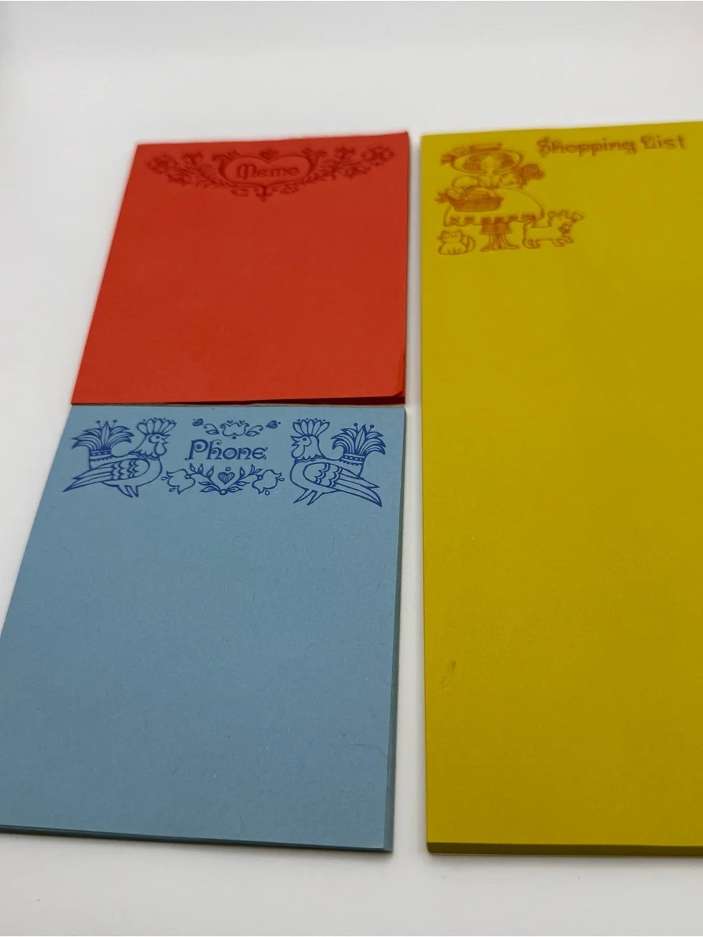 Vintage set of 3 notepads Memo Minders by current